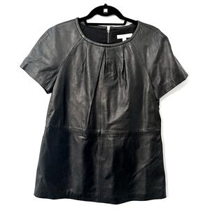 Banana Republic Black Leather Blouse